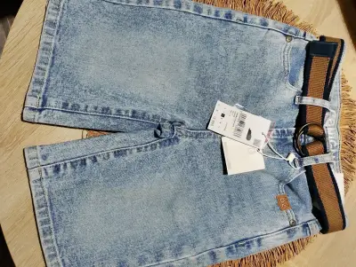 Shorts de mezclilla para niño Coniglio con cinturón - miniatura 2