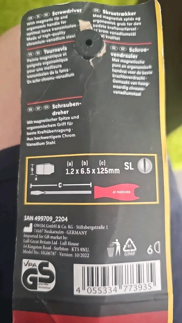 Destornillador magnético Parkside 125mm - 3