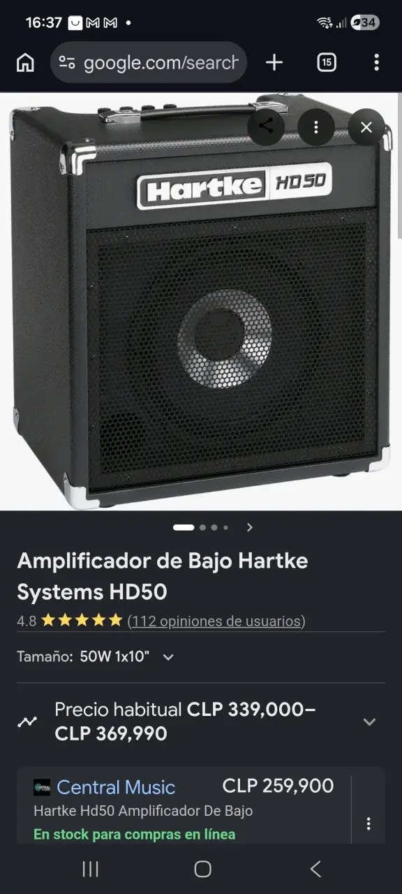 Amplificador de Bajo Hartke HD50 50W - 2