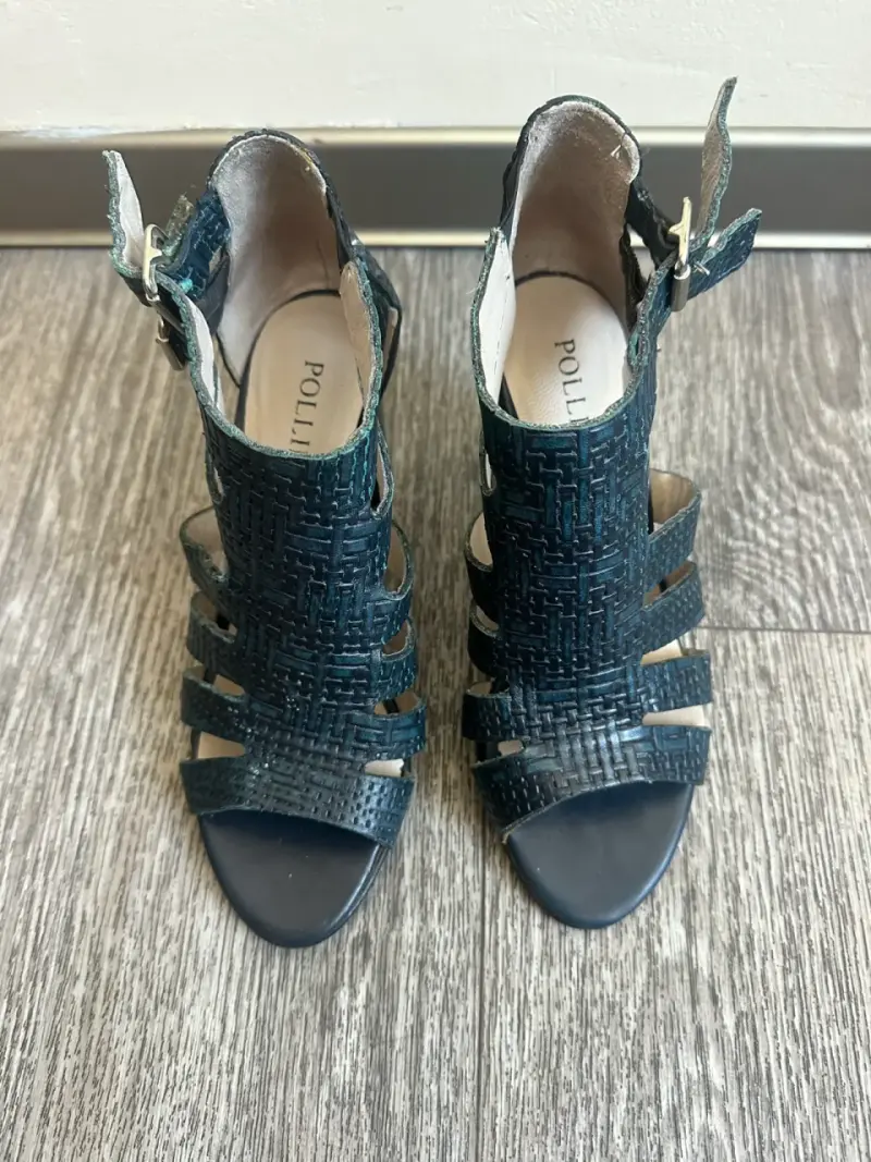 Sandalias de tacón alto Pollini azul texturizadas - 1