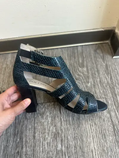 Sandalias de tacón alto Pollini azul texturizadas - miniatura 6