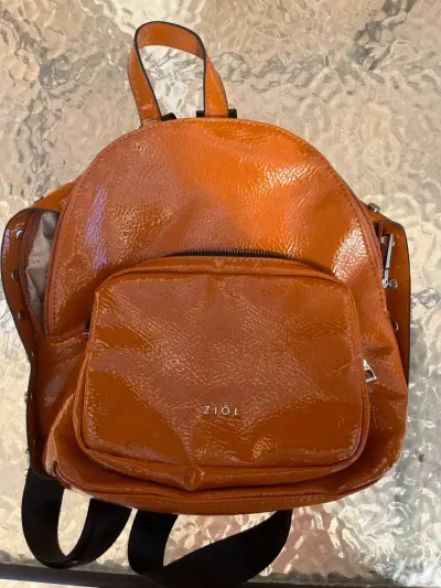 Mochila de cuero sintético naranja Ziol - miniatura 1