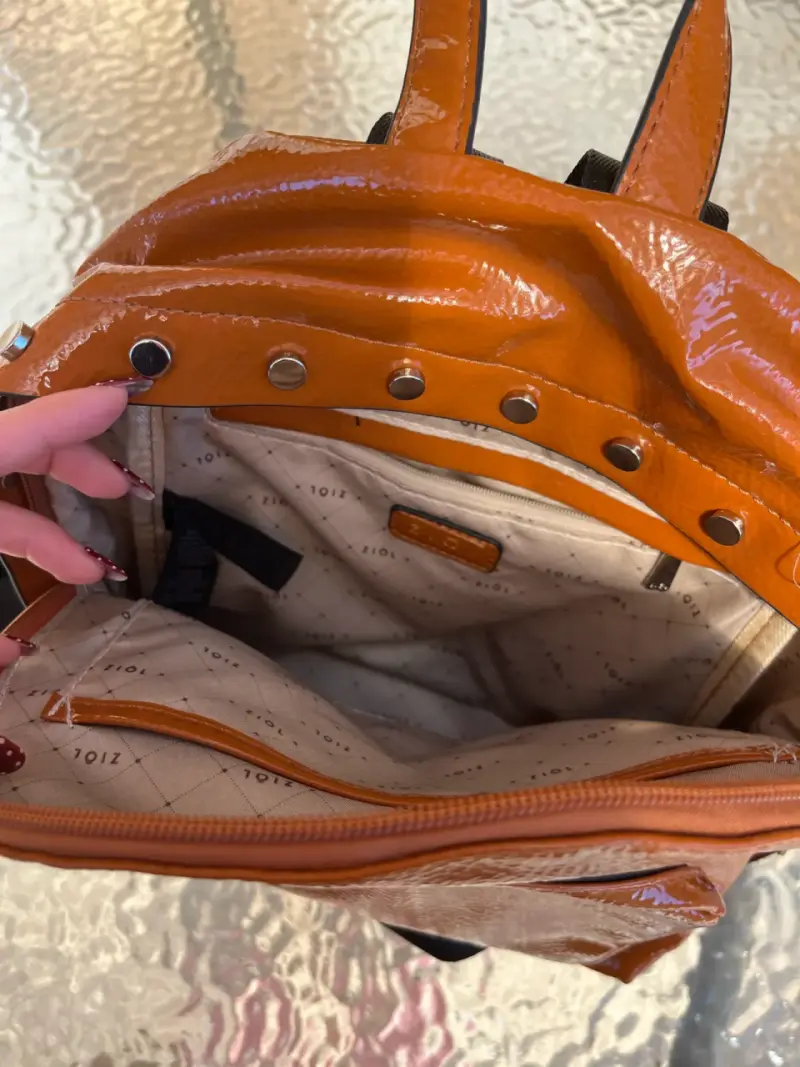 Mochila de cuero sintético naranja Ziol - 2