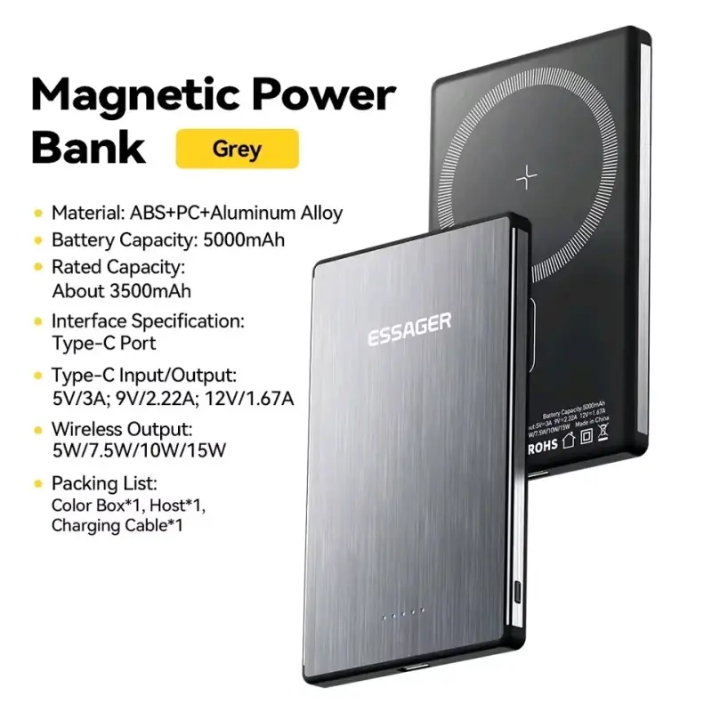 Power Bank Magnético 20W Essager 5000mAh - 5