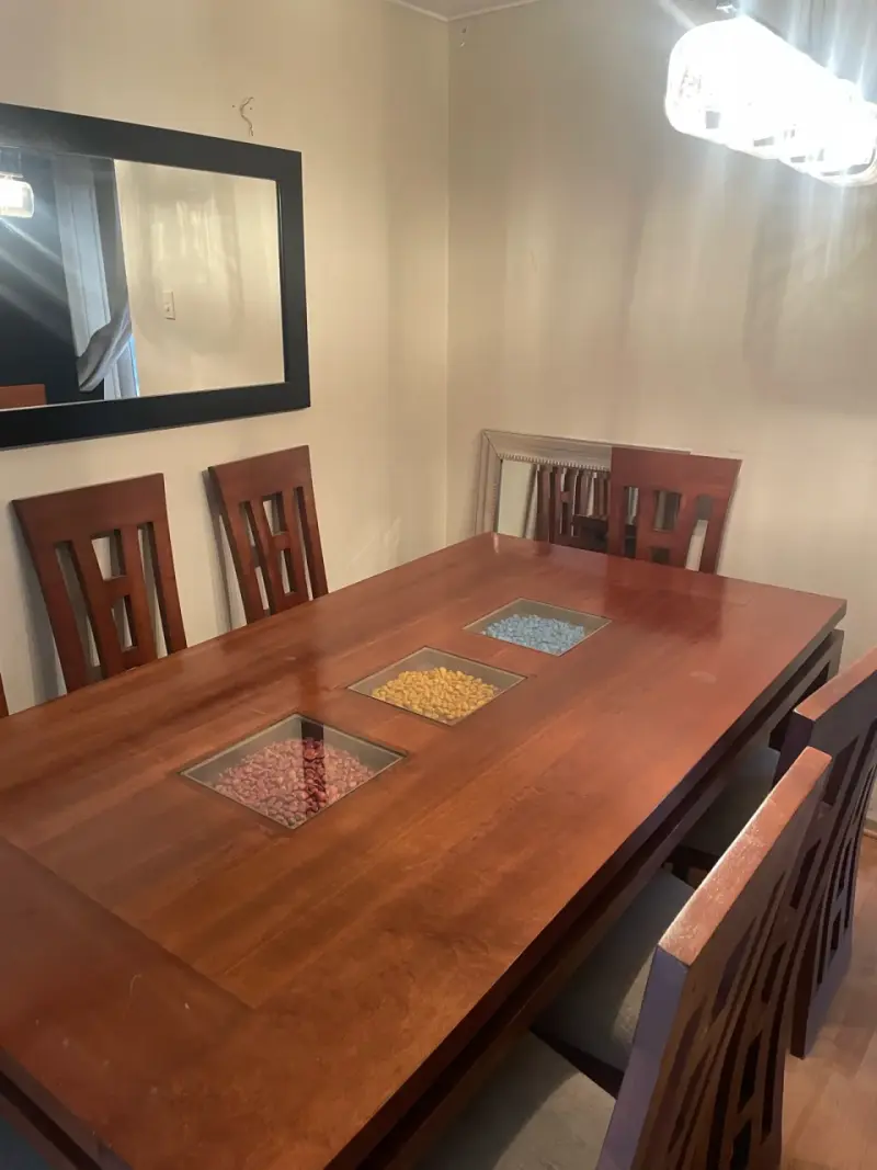 Juego de comedor de madera para 8 personas - 2