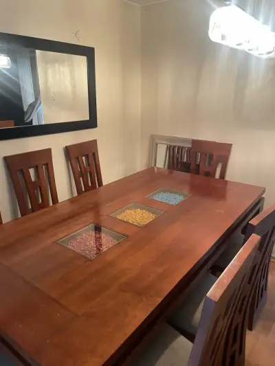 Juego de comedor de madera para 8 personas - miniatura 2