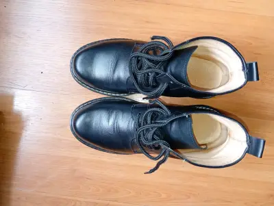 Botines de cuero negro para mujer en excelente est - miniatura 2
