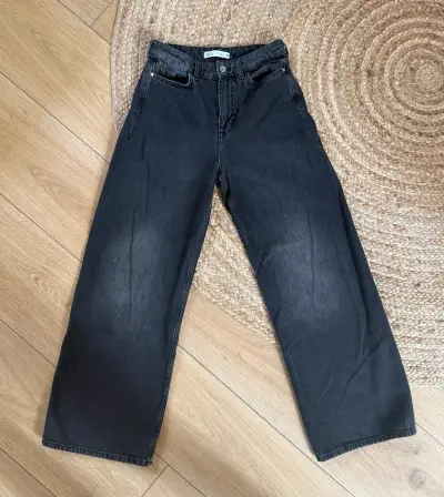 Jeans anchos negros Zara para mujer - miniatura 1
