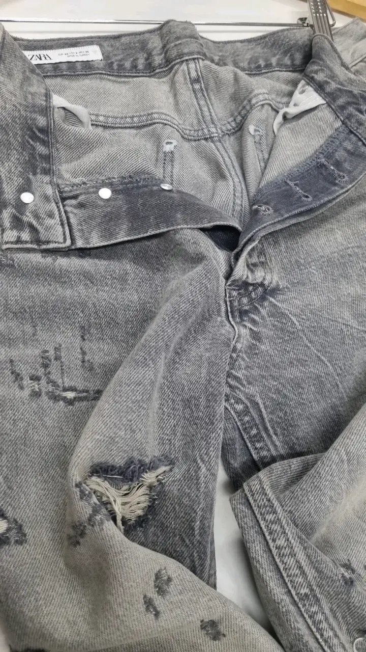 Jeans grises desgastados para hombre - 3
