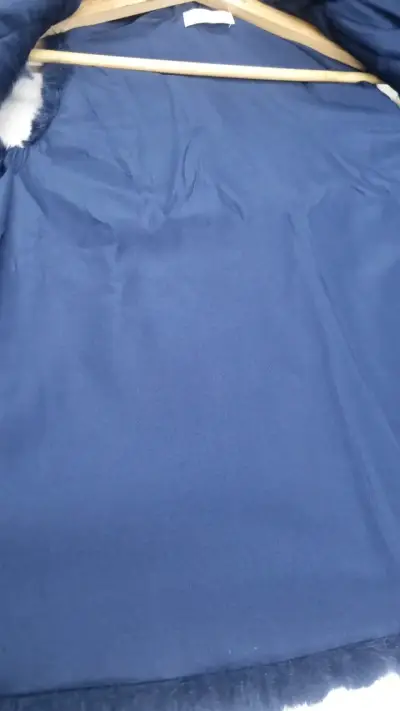 Chaleco de piel sintética azul para mujer - miniatura 2