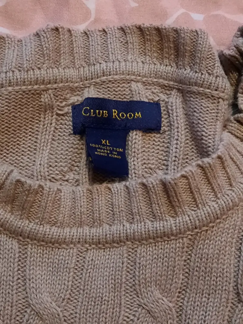 Suéter Beige de Algodón Club Room Talla XL - 3
