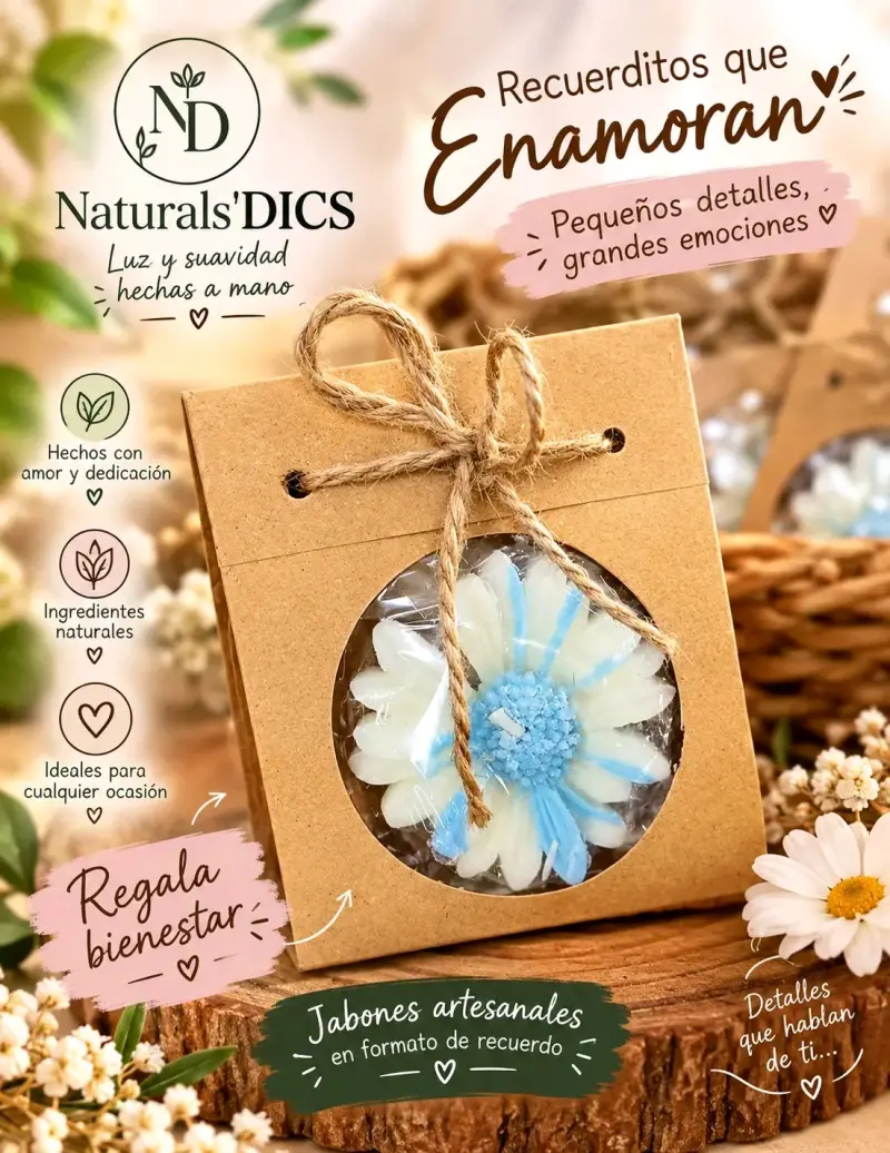 Jabones artesanales Naturals'DICS en formato de recuerdo - 1