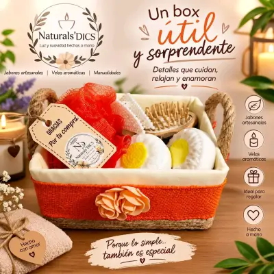 Canasto de regalo con jabones artesanales Naturals'DICS - miniatura 1