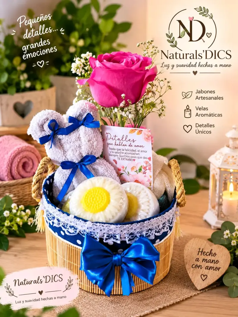 Canasto de regalo con jabones artesanales Naturals'DICS - 2