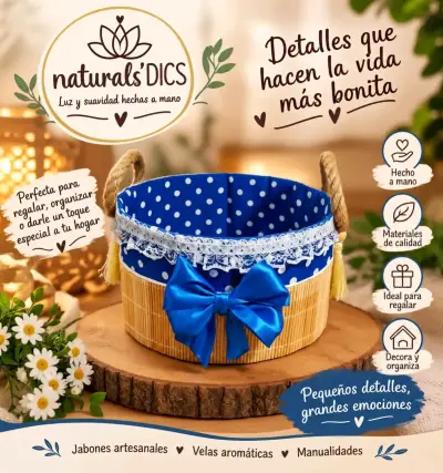 Canasto de regalo con jabones artesanales Naturals'DICS - miniatura 3