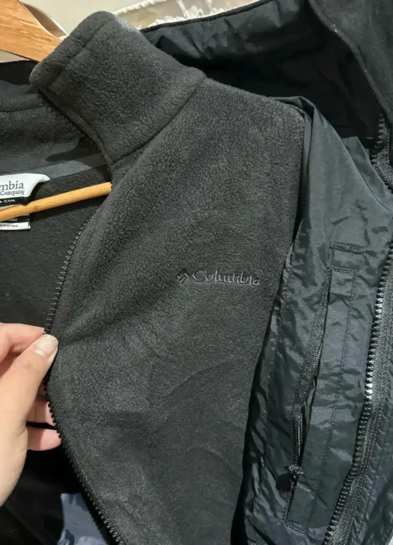 Chaqueta impermeable Columbia negra y blanca - 4