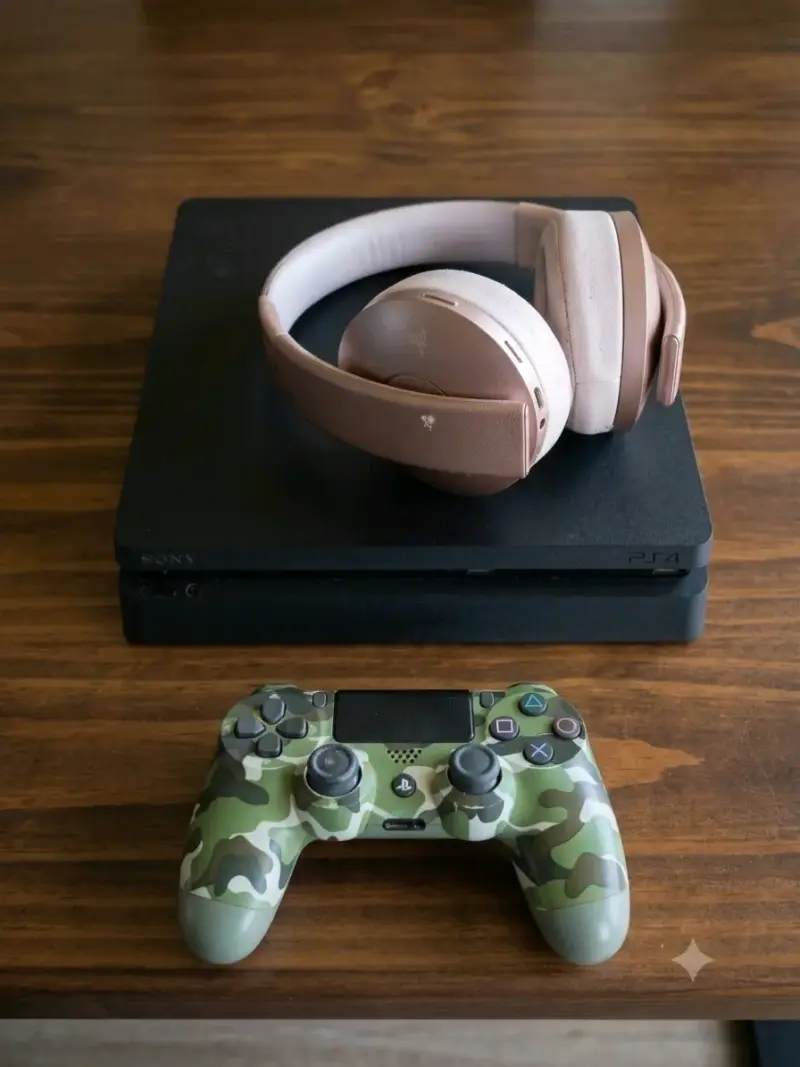 Consola PS4 con dos controles y audífonos - 3