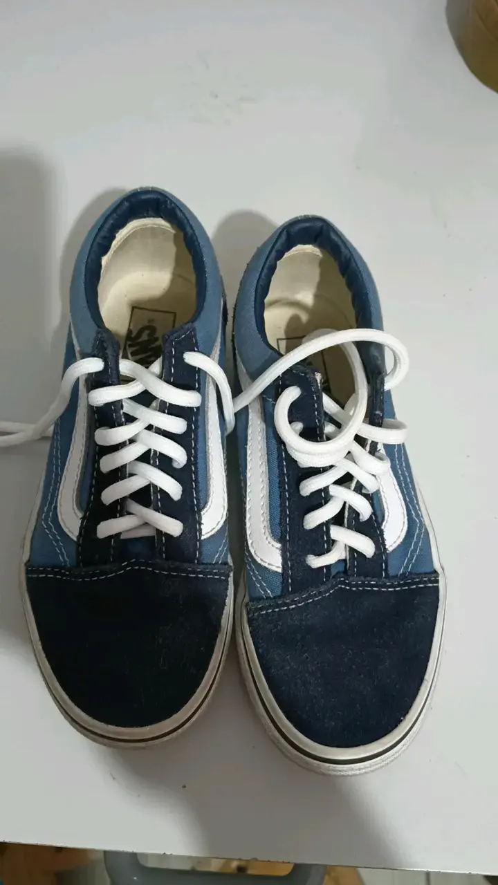 Zapatillas casuales azul con blanco para niños - 2