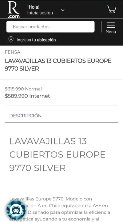 Lavavajillas Fensa Europe 9770 Silver 13 Cubiertos - miniatura 2