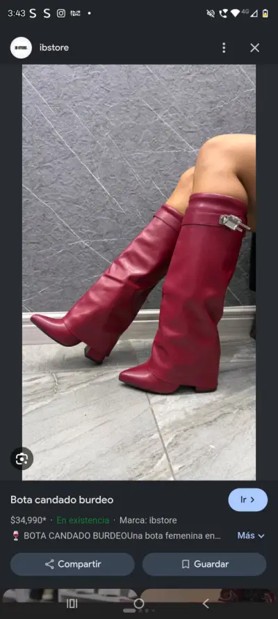 Botas largas burdeo con candado decorativo - miniatura 4