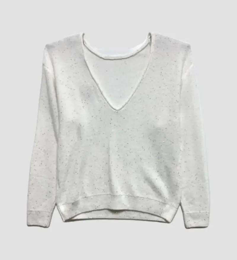 Suéter Blanco con Lentejuelas Zara Talla M - 2