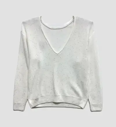 Suéter Blanco con Lentejuelas Zara Talla M - miniatura 2