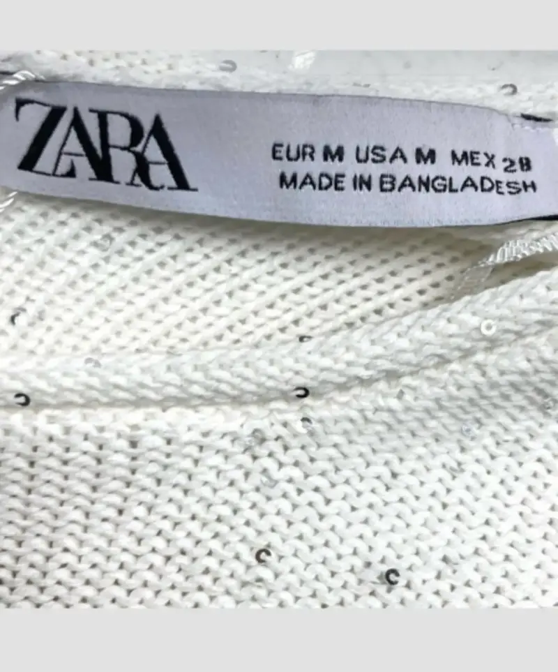 Suéter Blanco con Lentejuelas Zara Talla M - 3