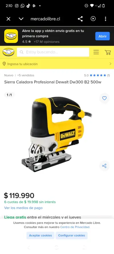 Sierra caladora profesional Dewalt DW300 B2 500W - miniatura 1