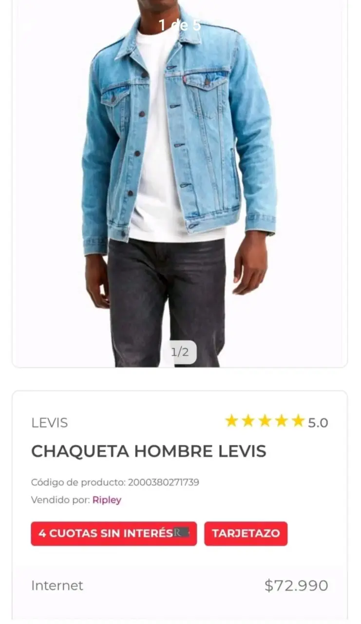 Chaqueta de mezclilla para hombre Levi's - 1