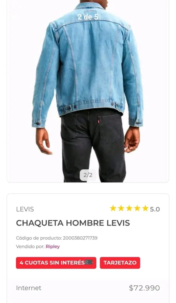 Chaqueta de mezclilla para hombre Levi's - 2