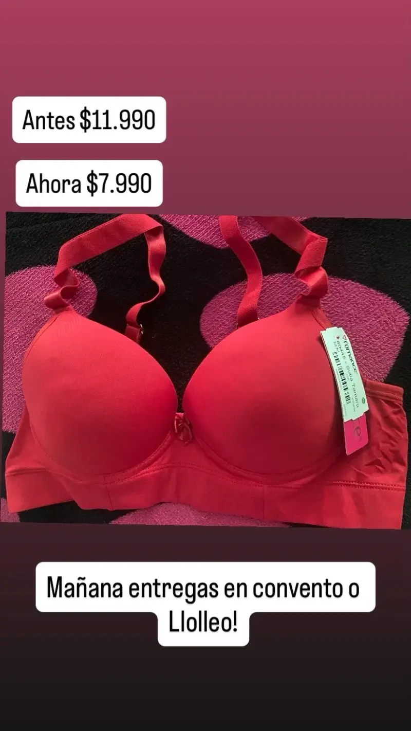 Sostén rojo con tirantes ajustables