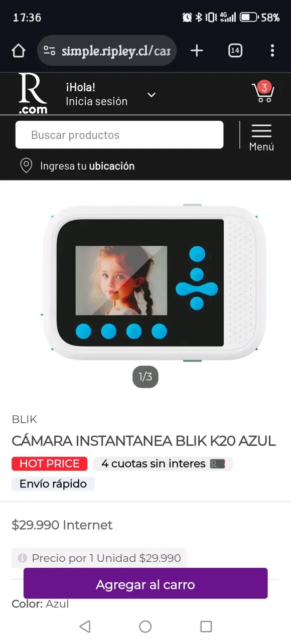 Cámara instantánea para niños Blik K20 azul - 5