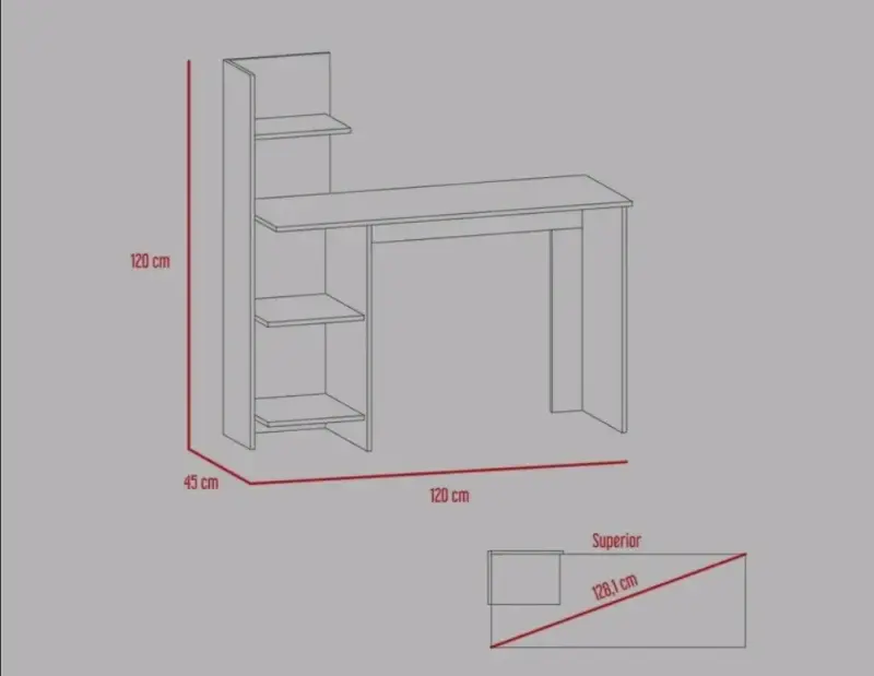 Escritorio de Madera Tipo Biblioteca - 2