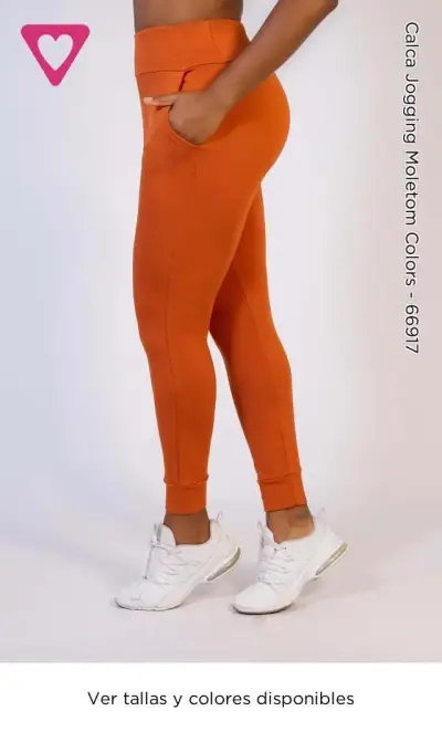 Pantalones Jogging Mujer Naranjas Cómodos - miniatura 1