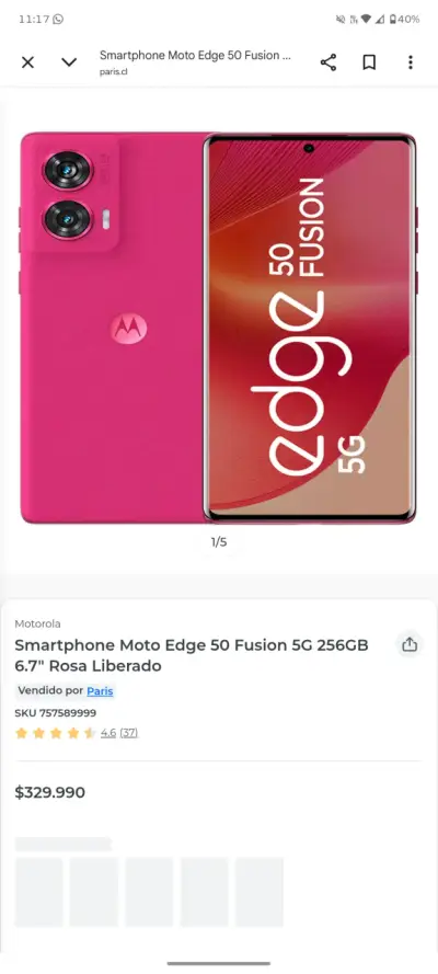 Motorola Edge 50 Fusion 5G 256GB Rosa - miniatura 1