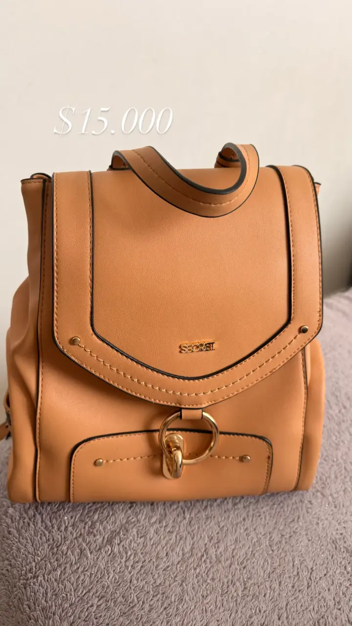 Mochila de cuero Secret color camel - 1