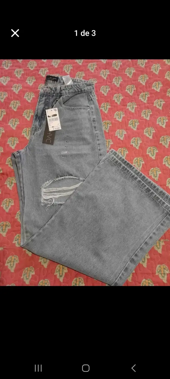 Jeans de mezclilla desgastados para mujer - 3
