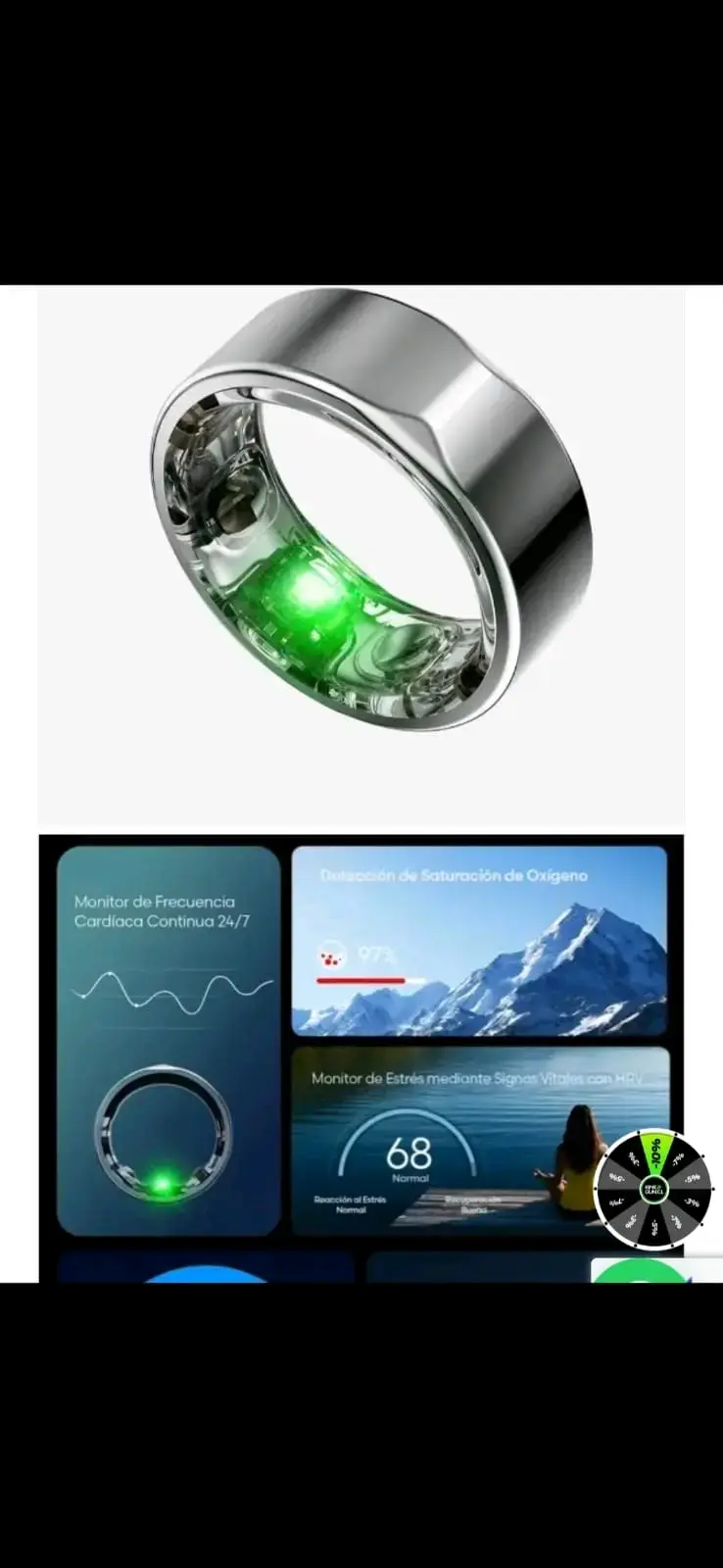 Anillo inteligente con monitor de frecuencia cardíaca - 2