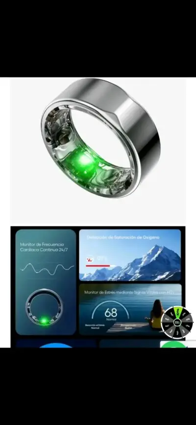 Anillo inteligente con monitor de frecuencia cardíaca - miniatura 2