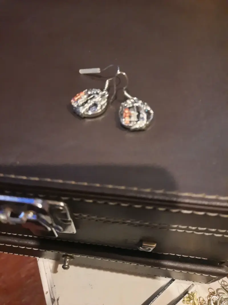 Pendientes de plata con piedras brillantes - 2