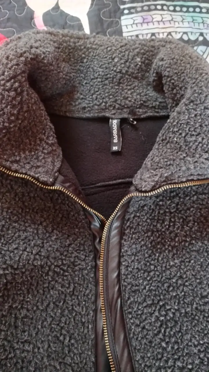 Chaqueta de lana sintética gris con cierre - 3