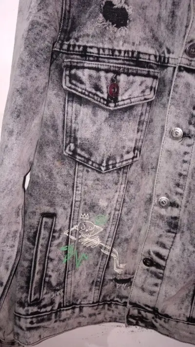 Chaqueta de mezclilla Zibel con diseño gráfico - miniatura 4
