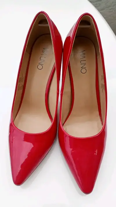 Zapatos de tacón rojo Via Uno elegantes - miniatura 1