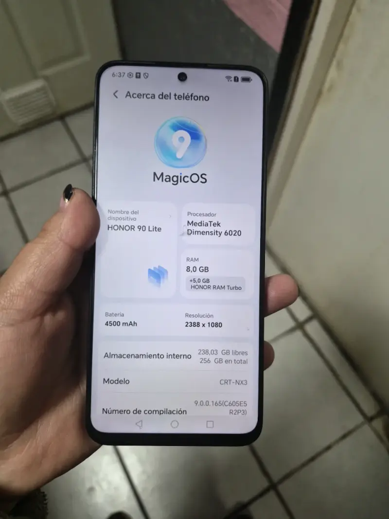 Smartphone Honor 90 Lite 256GB 8GB RAM - 4