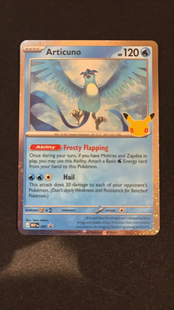 Carta Pokémon Articuno 30 aniversario - 1