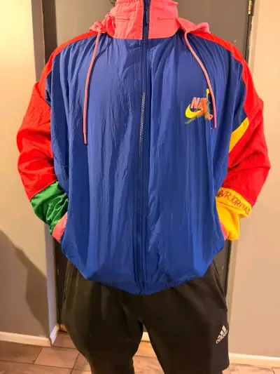 Chaqueta cortaviento multicolor Nike vintage - miniatura 1