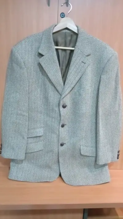 Blazer de lana gris para hombre Savile Row - miniatura 1