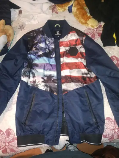 Chaqueta bomber estampada Stay Awesome - miniatura 1