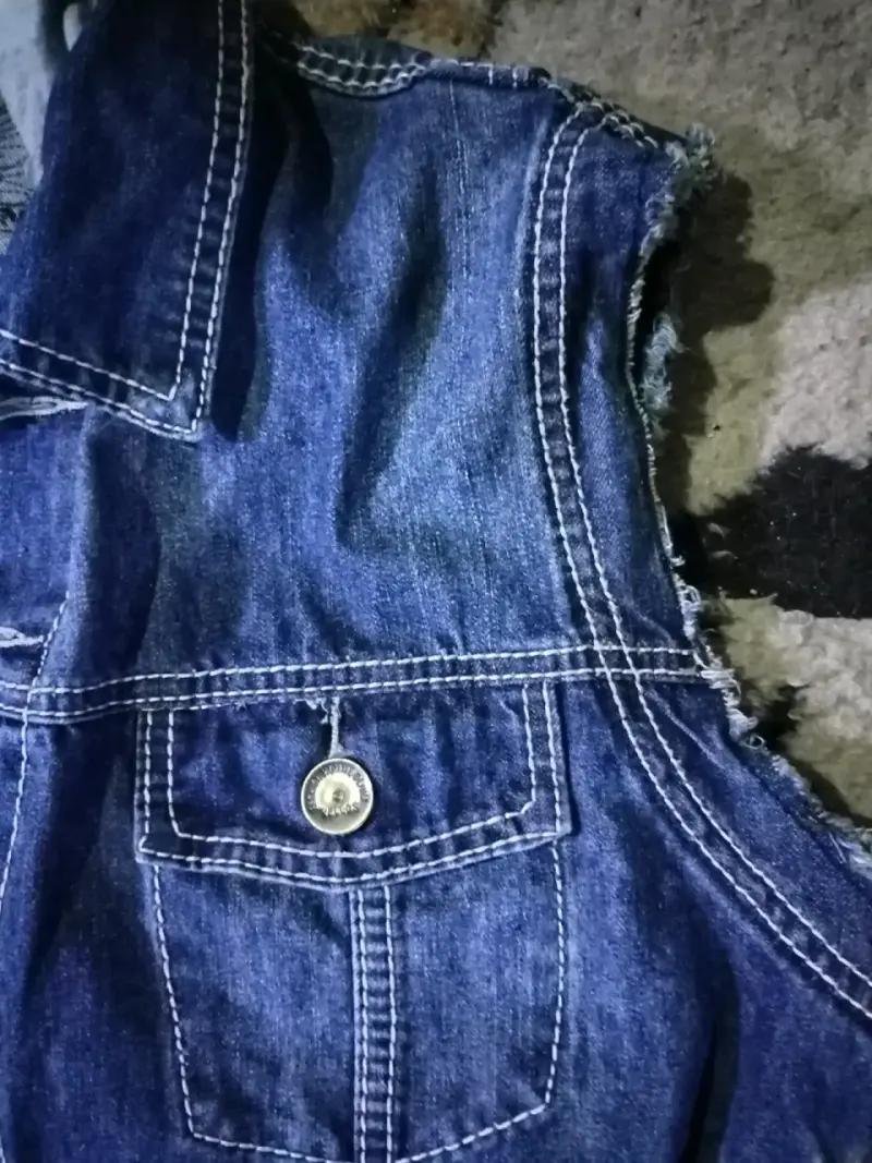 Chaqueta sin mangas mezclilla. - 2