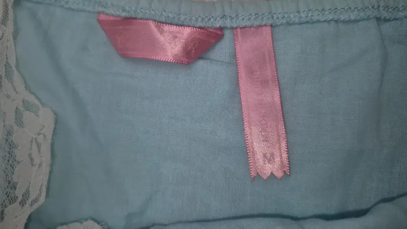 Camisón celeste con encaje para mujer - 3